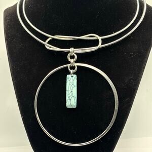 Y2K Silver Circular Jules B. Necklace